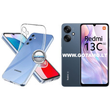 Skin silikoninis dėklas 1MM storio Xiaomi Redmi 13C 5G telefonui