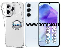 Skin silikoninis dėklas 2MM storio Samsung Galaxy A55 telefonui