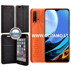 Xiaomi Redmi 9T, Xiaomi Poco M3 dėklai ir apsauginiai stiklai - Vennus Diary magnetinis dėklas Xiaomi Redmi 9T, Xiaomi Poco M3 telefonams juodos spalvos