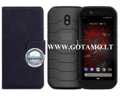 Diary Mate2 dėklas knyga CAT S42 telefonui juodos spalvos