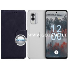 Diary Mate2 dėklas Nokia X30 mobiliajam telefonui juodos spalvos