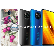Flower Tulip dėklas nugarėlė Xiaomi Poco X3, Xiaomi Poco X3 NFC, Xiaomi Poco X3 Pro telefonams šviesiai violetinės spalvos Kaunas | Klaipėda | Šiauliai