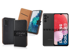 Gotamo Vintage natūralios odos dėklas Samsung Galaxy A13 telefonui juodos spalvos Gotamo Vintage natūralios odos dėklas Samsung Galaxy A13 telefonui juodos spalvos