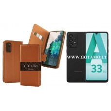 Gotamo Vintage natūralios odos dėklas Samsung Galaxy A33 5G mobiliajam telefonui rudos spalvos Kaunas | Vilnius | Šiauliai