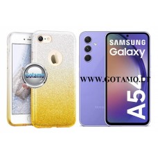 iLLuminaTe silikoninis dėklas nugarėlė Samsung Galaxy A54 telefonui aukso spalvos