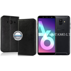 Samsung Galaxy A6 Plus (2018) dėklai ir apsauginiai stiklai - Re-Cap magnetinis dėklas Samsung Galaxy A6 Plus (2018) telefonui juodos spalvos