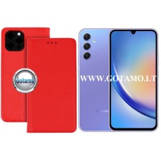 Re-Grid magnetinis dėklas Samsung Galaxy A34 telefonui raudonos spalvos