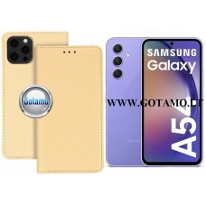 Re-Grid magnetinis dėklas Samsung Galaxy A54 telefonui aukso spalvos