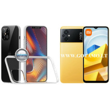 Xiaomi Poco M5, M4 5G, Xiaomi Redmi 10 5G dėklai ir apsauginiai stiklai - Skin silikoninis dėklas 2MM storio Xiaomi Poco M5, Xiaomi Poco M4 5G, Xiaomi Redmi 10 5G telefonams