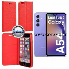 Vennus Diary magnetinis dėklas Samsung Galaxy A54 telefonui raudonos spalvos