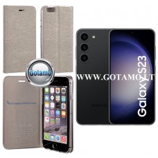 Vennus Diary magnetinis dėklas Samsung Galaxy S23 telefonui sidabro spalvos Šiauliai | Klaipėda | Šiauliai