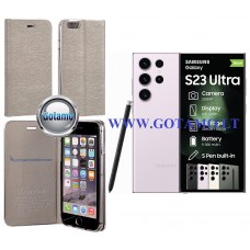 Vennus Diary magnetinis dėklas Samsung Galaxy S23 Ultra telefonui sidabro spalvos Klaipėda | Vilnius | Kaunas