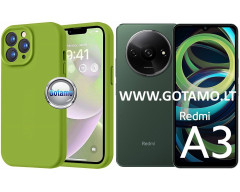 B-Soft Plus dėklas nugarėlė Xiaomi Redmi A3 telefonui alyvuogių žalios spalvos
