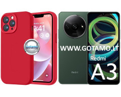 B-Soft Plus dėklas nugarėlė Xiaomi Redmi A3 telefonui raudonos spalvos