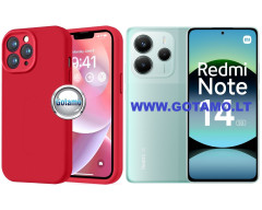 B-Soft Plus dėklas nugarėlė Xiaomi Redmi Note 14 5G telefonui raudonos spalvos