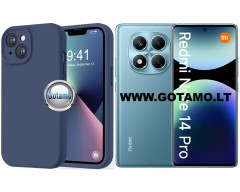 B-Soft Plus dėklas nugarėlė Xiaomi Redmi Note 14 Pro 4G telefonui tamsiai mėlynos spalvos