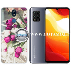 Flower Tulip dėklas nugarėlė Xiaomi Mi 10 Lite, Xiaomi Mi 10 Lite 5G telefonams šviesiai violetinės spalvos