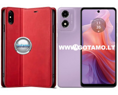Galant magnetinis dėklas Motorola Moto E14, Moto G04, G04s, Moto G24, G24 Power telefonams raudonos spalvos