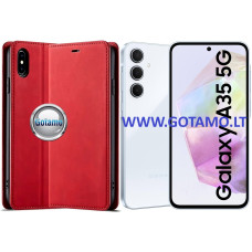 Galant magnetinis dėklas Samsung Galaxy A35 telefonui raudonos spalvos