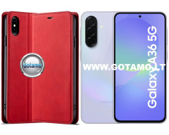 Galant magnetinis dėklas Samsung Galaxy A36 telefonui raudonos spalvos