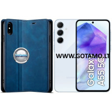 Galant magnetinis dėklas Samsung Galaxy A55 telefonui mėlynos spalvos