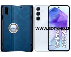 Galant magnetinis dėklas Samsung Galaxy A55 telefonui mėlynos spalvos