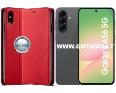 Galant magnetinis dėklas Samsung Galaxy A56 telefonui raudonos spalvos