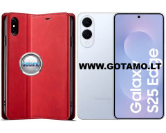 Galant magnetinis dėklas Samsung Galaxy S25 Edge telefonui raudonos spalvos