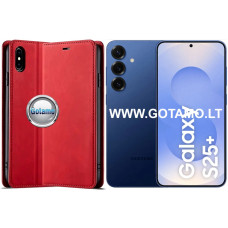 Galant magnetinis dėklas Samsung Galaxy S25 Plus telefonui raudonos spalvos