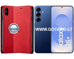 Galant magnetinis dėklas Samsung Galaxy S25 Plus telefonui raudonos spalvos