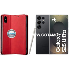 Galant magnetinis dėklas Samsung Galaxy S25 Ultra telefonui raudonos spalvos