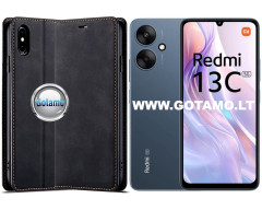Galant magnetinis dėklas Xiaomi Redmi 13C 5G telefonui juodos spalvos