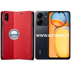 Galant magnetinis dėklas Xiaomi Redmi 13C, Xiaomi Poco C65 telefonams raudonos spalvos
