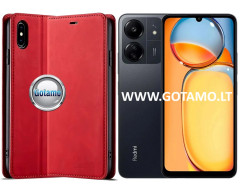 Galant magnetinis dėklas Xiaomi Redmi 13C, Xiaomi Poco C65 telefonams raudonos spalvos