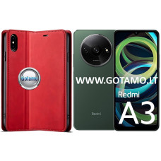 Galant magnetinis dėklas Xiaomi Redmi A3 telefonui raudonos spalvos