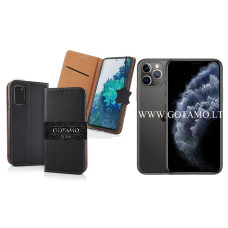Gotamo Vintage natūralios odos dėklas Apple iPhone 11 Pro mobiliajam telefonui juodos spalvos Šiauliai | Kaunas | Plungė