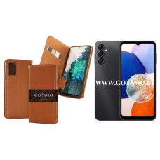 Gotamo Vintage natūralios odos dėklas Samsung Galaxy A14, Samsung Galaxy A14 5G mobiliesiems telefonams rudos spalvos Telšiai | Kaunas | Vilnius