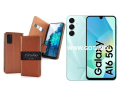 Gotamo Vintage natūralios odos dėklas Samsung Galaxy A16, Samsung Galaxy A16 5G telefonams rudos spalvos