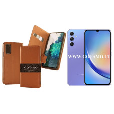 Gotamo Vintage natūralios odos dėklas Samsung Galaxy A34 mobiliajam telefonui rudos spalvos Plungė | Šiauliai | Šiauliai