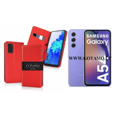 Gotamo Vintage natūralios odos dėklas Samsung Galaxy A54 mobiliajam telefonui raudonos spalvos