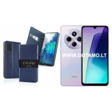Gotamo Vintage natūralios odos dėklas Xiaomi Redmi 14C, Redmi A4, Poco C75 telefonams mėlynos spalvos