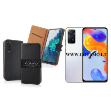 Xiaomi Redmi Note 11 Pro, Pro 5G, 12 Pro 4G dėklai ir apsauginiai stiklai - Gotamo Vintage natūralios odos dėklas Xiaomi Redmi Note 11 Pro, Xiaomi Redmi Note 11 Pro 5G, Xiaomi Redmi Note 12 Pro 4G mobiliesiems telefonams juodos spalvos