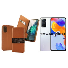 Xiaomi Redmi Note 11 Pro, Pro 5G, 12 Pro 4G dėklai ir apsauginiai stiklai - Gotamo Vintage natūralios odos dėklas Xiaomi Redmi Note 11 Pro, Xiaomi Redmi Note 11 Pro 5G, Xiaomi Redmi Note 12 Pro 4G mobiliesiems telefonams rudos spalvos