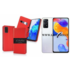 Xiaomi Redmi Note 11 Pro, Pro 5G, 12 Pro 4G dėklai ir apsauginiai stiklai - Gotamo Vintage natūralios odos dėklas Xiaomi Redmi Note 11 Pro, Xiaomi Redmi Note 11 Pro 5G, Xiaomi Redmi Note 12 Pro 4G mobiliesiems telefonams raudonos spalvos