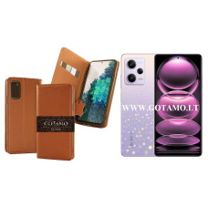 Gotamo Vintage natūralios odos dėklas Xiaomi Redmi Note 12 Pro, Xiaomi Poco X5 Pro mobiliesiems telefonams rudos spalvos Vilnius | Šiauliai | Klaipėda