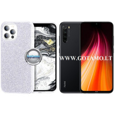 iLLumi-Neo silikoninis dėklas nugarėlė Xiaomi Redmi Note 8T telefonui sidabro spalvos Vilnius | Klaipėda | Klaipėda