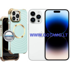 MagSafe Beauty dėklas nugarėlė Apple iPhone 14 Pro telefonui mėtinės spalvos