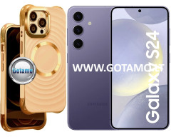 MagSafe Beauty dėklas nugarėlė Samsung Galaxy S24 telefonui šviesiai oranžinės spalvos