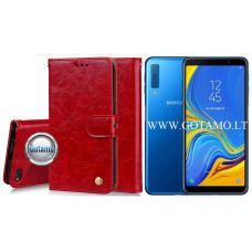 Odyssey dėklas Samsung Galaxy A7 (2018) telefonui raudonos spalvos