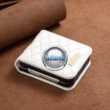 Quilt dėklas Samsung Galaxy Z Flip 5 telefonui baltos spalvos